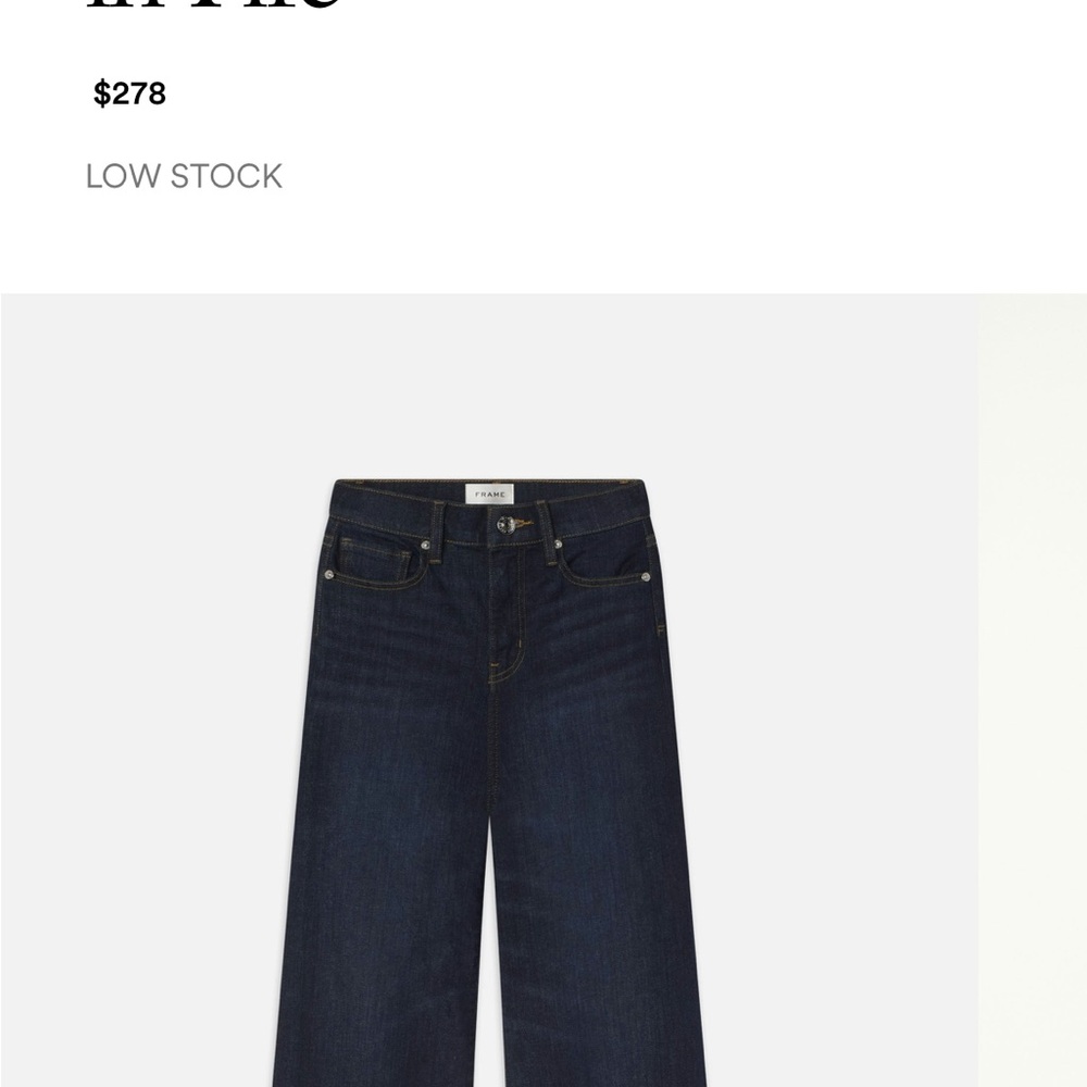 Frame Le Slim Palazzo Wide Leg Jeans in Fife